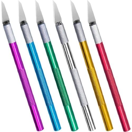 Carving Metal Scalpel Knife Tools Kit Non-Slip Precision Blades Mobile Phone Multi Purpose Repair Hand Tools For Manicure Salon