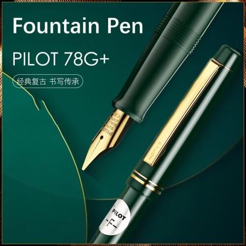 PILOT Original Fountain Pen FP-78G F M Iridium Nib 78g+ 22k Golden Students Practice Calligraphy with Ink Converter