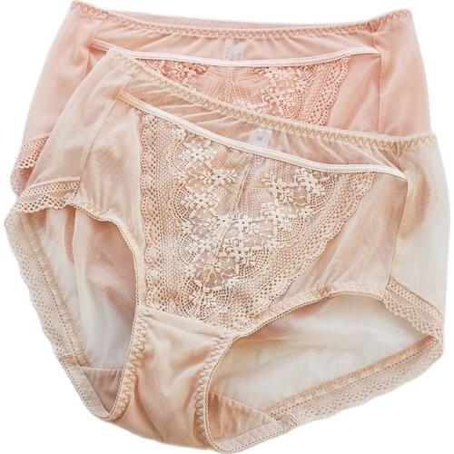 S805 New Womens Underwear Sexy Lace Briefs Seamless Underpants Mid Waist Panties Female Underwear Ladies Underwear Large Size