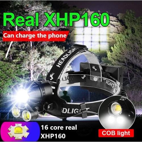Most Powerful 16 core XHP160 Led Headlamp USB xhp90.2 Super Led headlight 18650 Rechargeable Head Flashlight Hunting Head Lamp