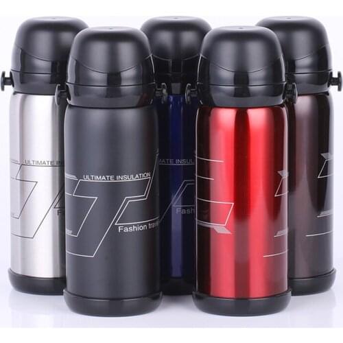 800ML Thermo Stainless Steel Insulation Pot Portable Travel Kettle Tea Thermal Bottle Outdoor Sports Vacuum Flask Double Lid Cup