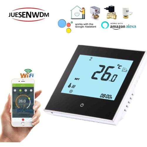 TUYA google home alexa water WIFI thermostat 24VAC 95~240VAC for valve radiator NC/NO