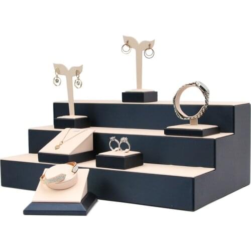 PU Leather Jewellery Ring Earrings Stand Holder Set Jewelry Pendant Necklace Chain Chokers Display Bust Bangle Organzier