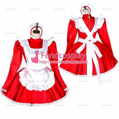 Lockable Sissy maid satin dress Uniform cosplay costume Tailor-made[G1793]