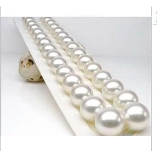 Women gift word Jewelry Beautiful GOLD CLASP HUGE 11-12MM AAAAA SOUTH SEA WHITE PEARL NECKLACE 17 INCH + BOX style Natural