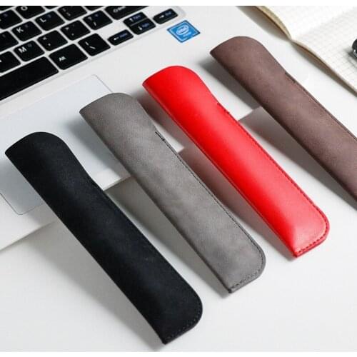 10 PCS Leather Pencil Bag Simple Portable PU Stationery Protective Shell for Children Teacher School Office Gift