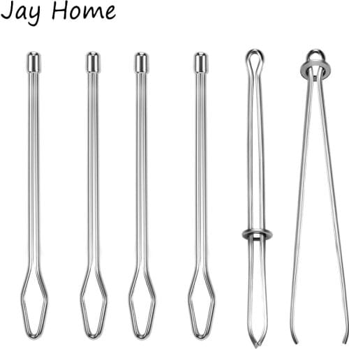 2/4PCS Needle Elastic Threader Self-Locking Tweezers Clip Stainless Steel Drawstring Needle Threader Tweezers Sewing Tools