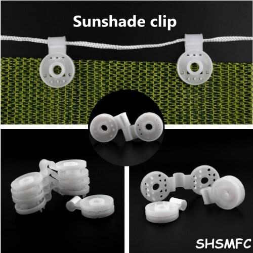 5-100Pcs White Plastic Sunshade Net Clip Grommet Fence Netting Installation Hook Garden Tools Greenhouse Shade Cloth Fix Clamp