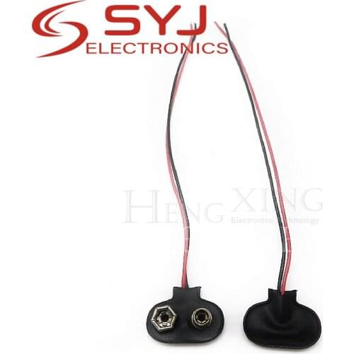 5PCS 15CM 10CM PP3 MN1604 9V Battery Clips Connector Buckle I Type Cable Connection 9V Battery Holder Clip Snap Wire Connectors