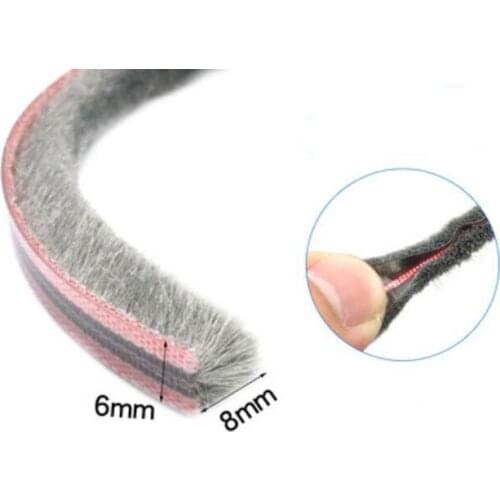 6m x 6mm x 8mm aluminum sliding door window brush seal dustproof strip weatherstripping