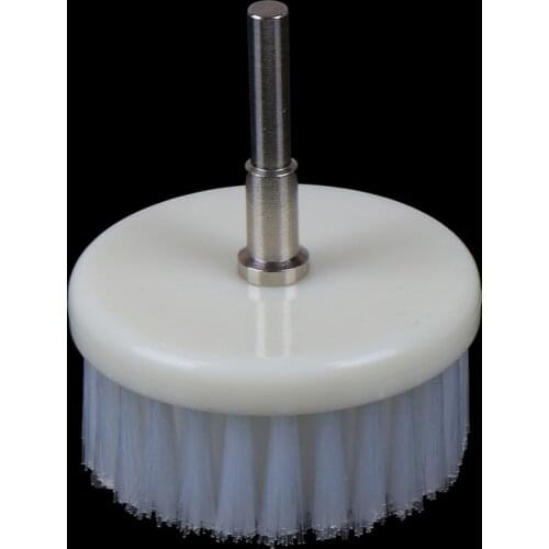 60mm White Soft Drill Powered Brush Head For Cleaning Car Carpet Bath Fabric