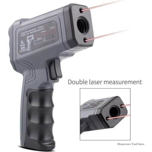 Non Contact Infrared Laser Temperature Meter -50~550/750/1100/1300/1600 Thermometer Laser Gun No Contact Double Laser Pyrometer