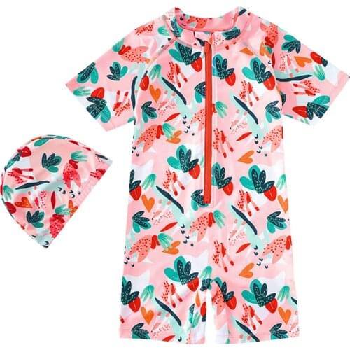 One-Piece Bathing Suit Girls Summer Sweet Swimwear Elastic Swimsuit Cute Breathable Swimming Suits Kids Casual Print Beachwear