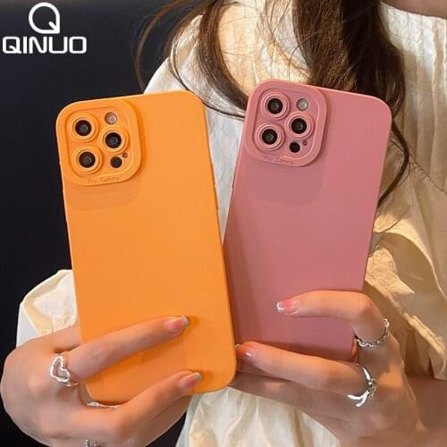 Luxury Camera Protection Phone Case For iPhone 11 12 Pro Max 8 7 Plus XS X XR SE 2020 12Pro Shockproof Soft Color Silicone Cover
