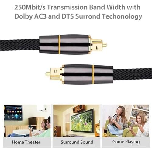 Digital Optical Audio- Cable Spdif Coaxia Speaker Cable Hifi for Guitar TV Box Ps4 Ps5 Amplifiers Player
