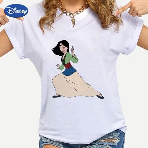Disney Mulan Oversize T shirt Women Summer Top Branded Graphic Tshirts Chinese Kongfu Casual Short Sleeve Funny Hipster Clothes