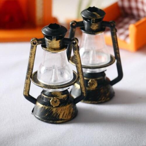 1:12 Dollhouse Toy For Kids Children Gift Vintage Retro Kerosene Lamp Mini Furniture Miniature Rement Play Do House