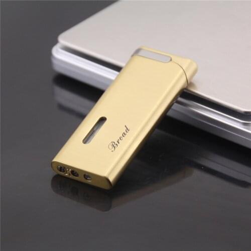 Jet Torch Windproof Ultra-thin Metal Classic Visible Gas Window Gas Lighter Tobacco Pipes Cigar Accessorie Gadgets For Men