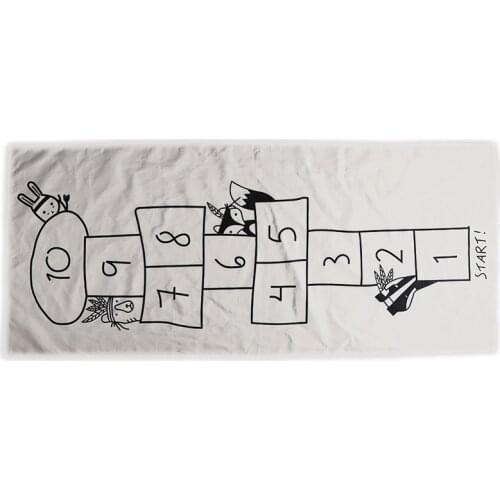 Baby Hopscotch Game Mat Kids Activity Play Gym Mats Cartoon Printing Children Infant Adventure Rug Road Carpet Crawling Blanket