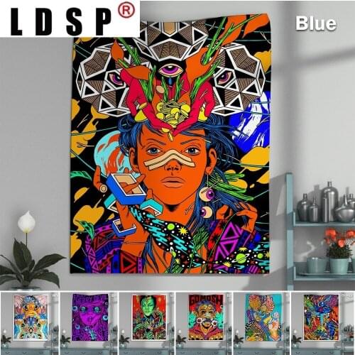 LDSP Tapestry Geometric Art People Wall Rugs Wall Hanging Fabric Mural Background Cloth Towel Beach Fabric Blanket Home Decor