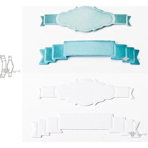 Mmao Crafts Metal Steel Cutting Dies New 2Pcs Banner decoration Stencil For DIY Scrapbooking Paper/photo Cards Embossing Dies