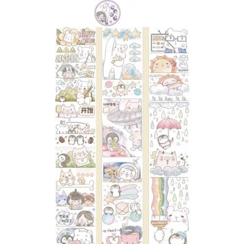 Lovely Cartoon Girl Washi Tape for Bullet Journal DIY Scrapbooking Decorative Sticker
