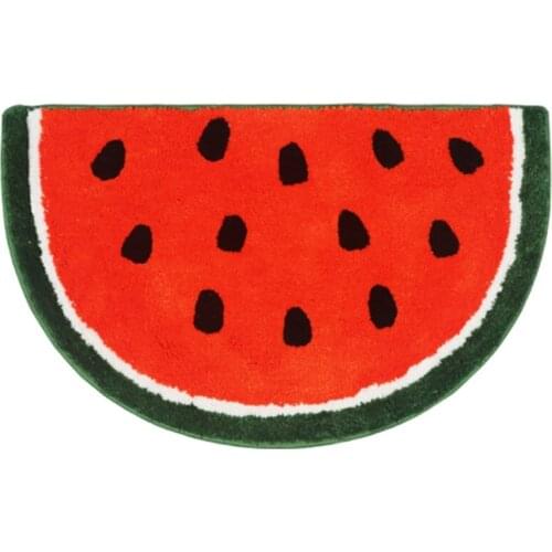 Cute Childrens Doormat-Microfiber Absorbent Bathroom Mat-Front Doormat Carpet, Watermelon Shape-ABUX