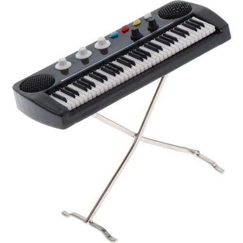 1/12 Musical Instrument Model for Doll House Music Room or Bedroom or Fairy Garden Decoration - Mini Keyboard Piano