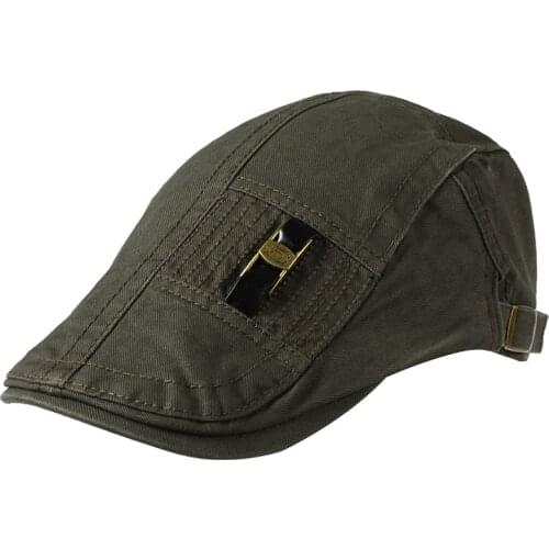 New Cotton Leather buckle Berets Caps For Men Casual Peaked Cap fashion casual Casquette hat