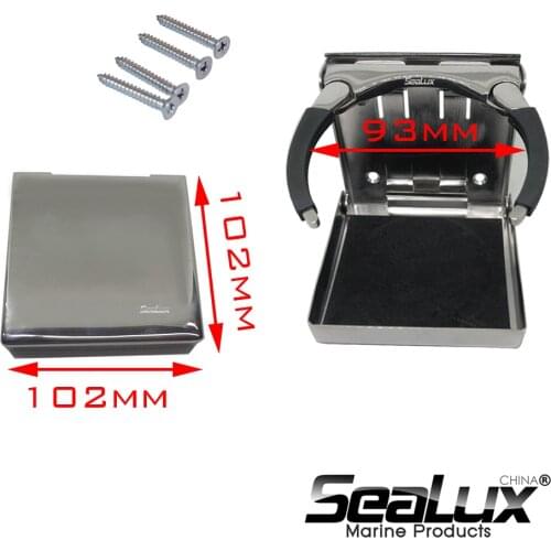 Sealux Stainless Steel New Large Adjustable Drink Holder Folding Cup for Marine Yacht Boat Car RV