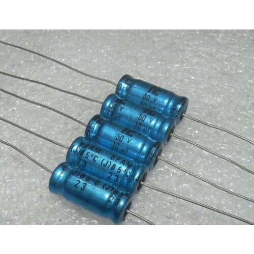 Original new 100% axial audio horn frequency separation electrolytic capacitance water blue sheet 50V10uF (Inductor)