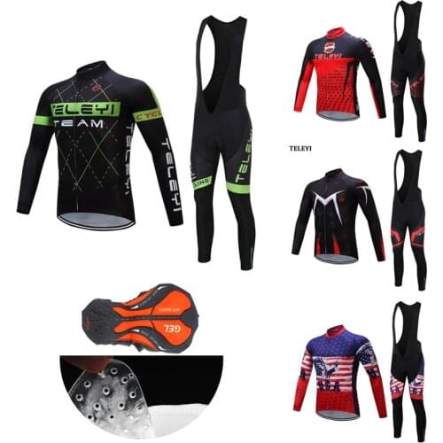 Autumn Long Sleeve Men Cycling Clothing BIB Gel Kit 2021 Pro Road Bike Jersey Set MTB Suit Male Fall Bicycle Clothes Team Dress