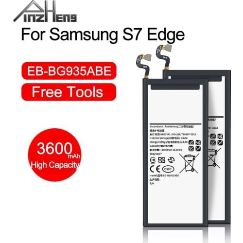 PINZHENG 3600 mAh Mobile Phone Battery For Samsung Galaxy S7 Edge G935F G9350 Battery EB-BG930ABE Replacement Mobile Battery