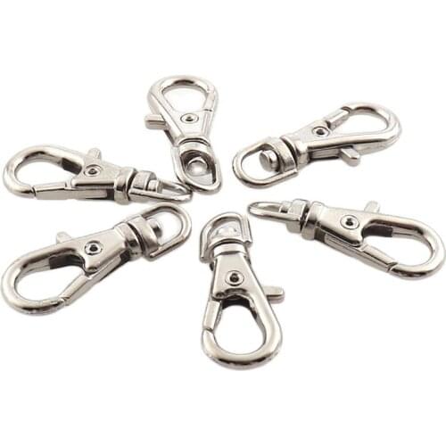 Swivel Trigger Lobster Clasps Clip Snap Hook Alloy Silver Small Key Chain Ring Dog Buckle Key Ring retaining ring Clip Craft