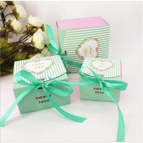 Wedding Party Favour Sweet Gift Candy Boxes Bags / Ribbons 3 size 3 colors 100pcs