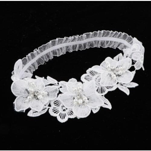 Hollow Flower Wedding Bridal Leg Garter With Pearls For Brides Bridesmaid