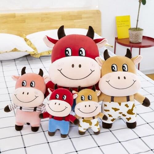 Year of the Ox Mascot Chinese Zodiac Cow Doll New Year Plush Toy Doll Opening Red Ragdoll Gift Custom Logo