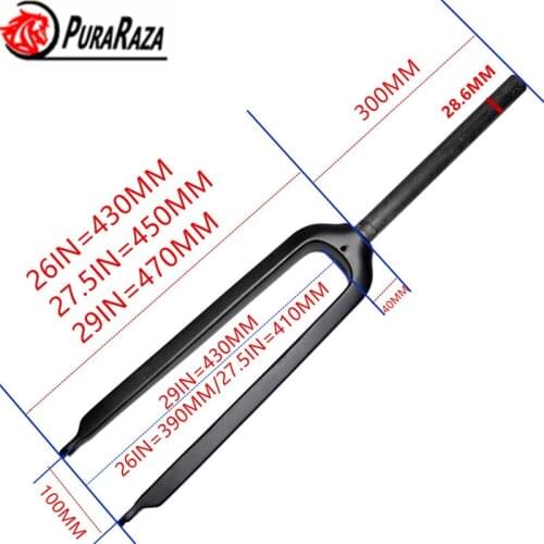 2017 Rushed Fourche Vtt Fork 3k High Strength Fiber Mountain Bicycle Front Mtb Bike Fork 26/27.5/29-inch 26er 450g Matt/glossy