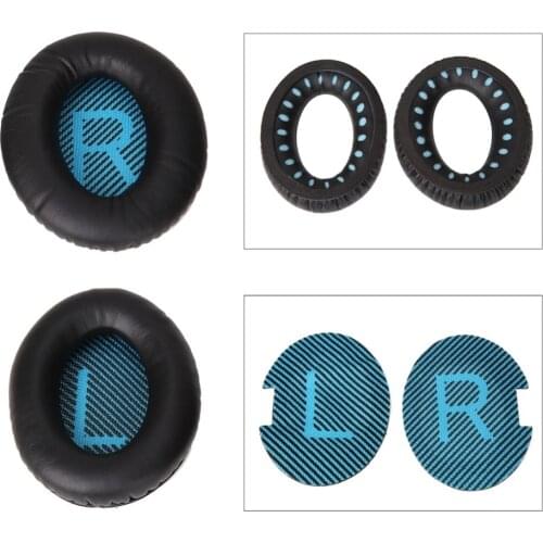VODOOL 1Pair Protein Leather Earpad Replacement Ear Pads Cushion Case Cover for BOSE Quietcomfort 2 QC2 QC15 QC25 AE2 Headphones