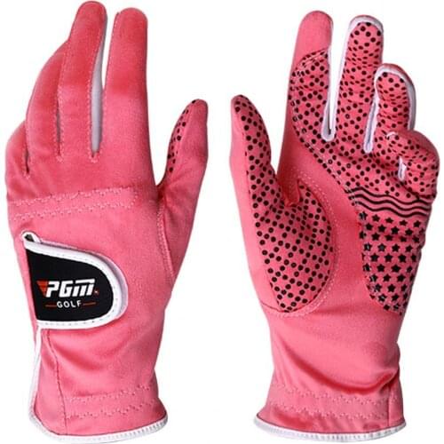 1 Pair Women PGM GOLF GLOVES Professional Breathable Pink soft Fabric For women left and right hand