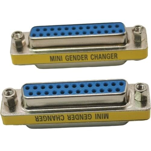 1pc D-SUB DB25 Serial Cable Extended Adapter 25 Pin DB25 Female to Female F-F minitype Changer Connector