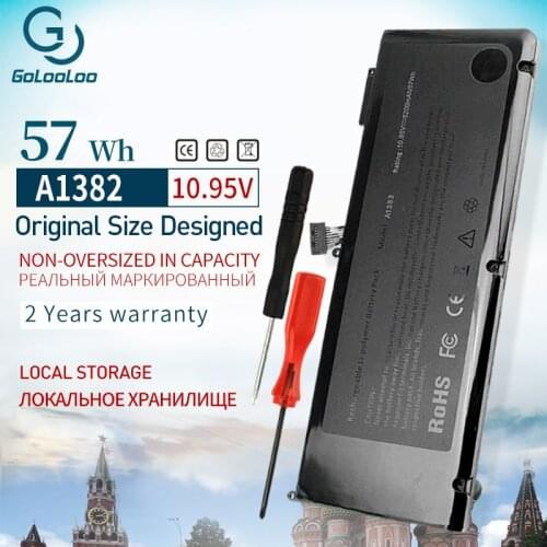10.95V 57Wh A1382 A1286 Laptop Battery For Apple Macbook Pro 15" Early 2011 Late Mid 2012 020-7134-01 661-5844 MC721 MC723 MB985