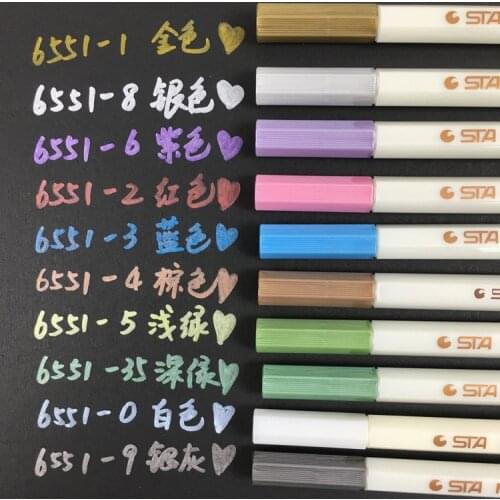 10 Colors Metallic Marker Pen Colored Ink Pen DIY Drawing Watercolor Art Marker Pen For Photo Album Stationery School Supplies