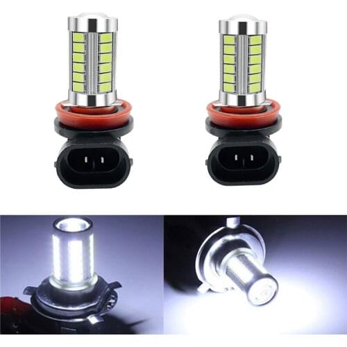 2Pcs H4 H7 H8/H11 9005 9006 5630 High Quality 33 SMD LED Auto Fog Lamp Car Anti Fog Light Bulb Foglamps 6000K White