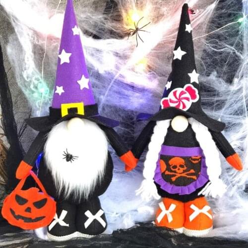 2pcs Plush Doll Halloween Decoration For Home Gnome Dwarf Faceless Doll Dwarf Ornament Home Party Bar Decor Scary Props