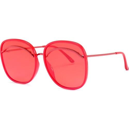 2021 round Square Sunglasses Fashion Big Box Sunglasses Women Moda Mujer Lunette De Soleil Femme Brown Glasses Zonnebril Dames