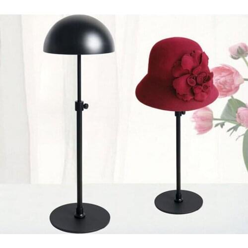 6pcs/lot Black Metal Hat Display Stand Rack Adjustable Hat Holder Cap Wig Exhibition For Boutique Store Free Shipping ZA4190