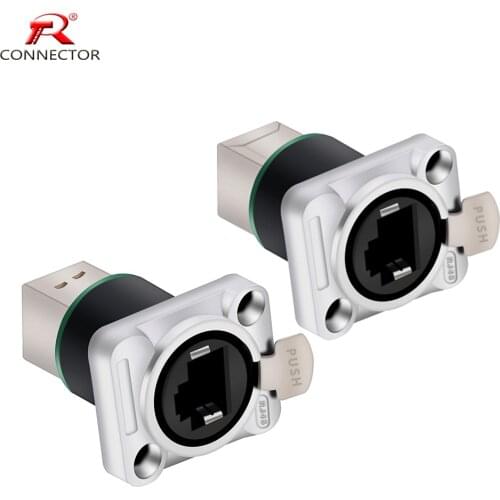 8PCS RJ45 Shield Network Connector 8p8c Female Panel Mount Socket RJ45 Ethernet Connector, Normal&Right Angle styles for options