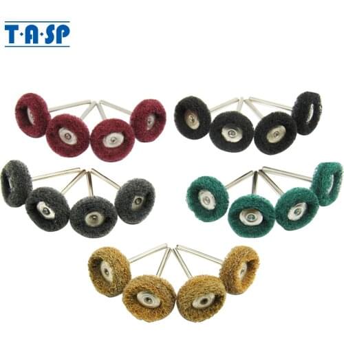 TASP 20pcs Abrasive Buffs Nylon Polishing Wheel Scouring Pad Buffing Set for Dremel Rotary Tool Accessories with 3.2mm Shank
