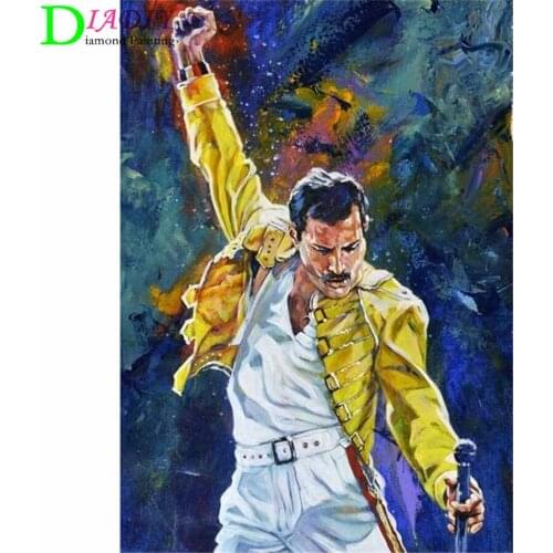 DIY Diamond Painting Queen Band Freddie Mercury 5D Diamond Embroidery Rhinestones Pictures Full Diamond Mosaic Decoration gift